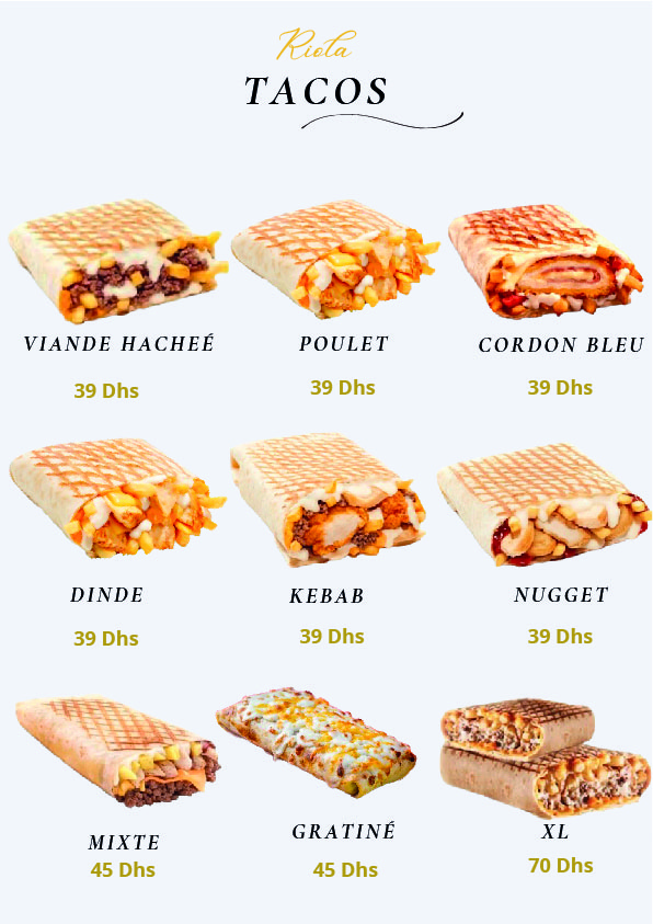 Menu du snack page 12