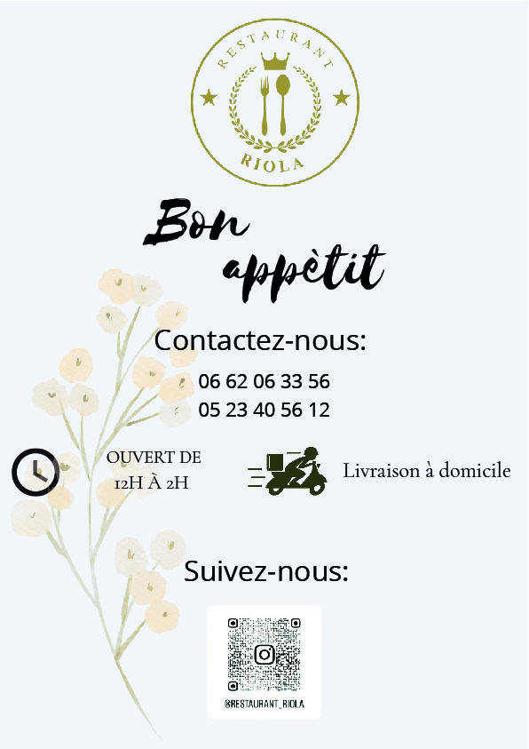 Menu du snack page 15