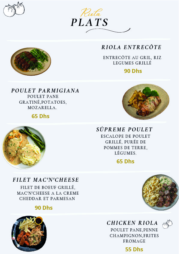 Menu du snack page 7